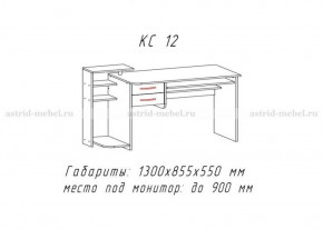 Компьютерный стол №12 (Анкор белый) в Нижней Туре - nizhnyaya-tura.germes-mebel.ru | фото