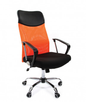 Кресло для руководителя CHAIRMAN 610 N (15-21 черный/сетка оранжевый) в Нижней Туре - nizhnyaya-tura.germes-mebel.ru | фото