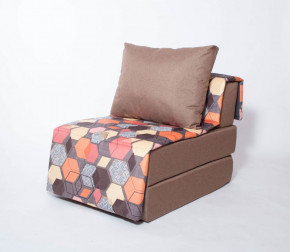 Кресло-кровать бескаркасное Харви (коричневый-геометрия браун) в Нижней Туре - nizhnyaya-tura.germes-mebel.ru | фото