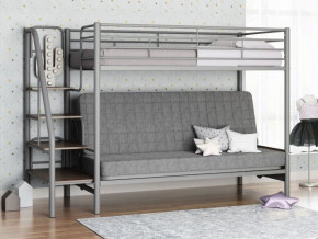 Кровать двухъярусная с диваном "Мадлен-3" (Серый/Серый) в Нижней Туре - nizhnyaya-tura.germes-mebel.ru | фото