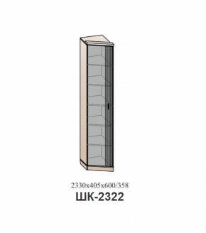 ШЕР ШК-2322 Шкаф торцевой 1дв. глух.  (Дуб серый/Айронвуд серебро) в Нижней Туре - nizhnyaya-tura.germes-mebel.ru | фото